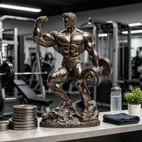 Statue de musculation en résine peinte à la main, trophée de compétition de fitness, décoration de bureau, ornement, cadeau, vente en gros