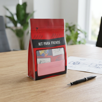 Pochette personnalisée multi-compartiments en PET/PE laminé avec encoche de déchirement pour kits de composants électroniques