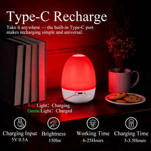 Anpassbare Timer & Memory-Funktion Wiederaufladbare Schlaflosigkeits-Linderung Tiefenentspannung 670nm Rotlichttherapie Schlafhilfe Nachtlicht - Product Image 4