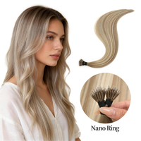 Extensions de cheveux humains Lanmuse Nano Ring, 100% cheveux vierges Remy russes, pointe nano invisible sans couture pour salon, vente en gros