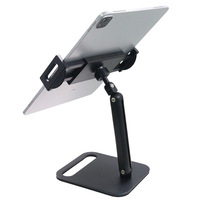 Support de téléphone pliable à 2 sections, portable pour bureau, rotation à 360°, support de tablette et de téléphone de 1,5 kg pour diffusion en direct, vente en gros OEM