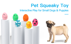 New Dog Puppy Rubber Sound Squeaky Latex Bouncy Squeaker Interactive Fetch Play Pet Egg Balls Pet Toy - Product Image 3