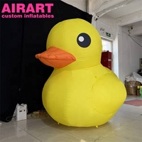 Vente flash : Canard jaune gonflable en tissu Oxford, mascotte de canard de dessin animé gonflable