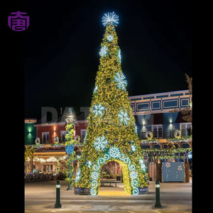 Cone Shaped LED Christmas Tree Decorative <b>Lighting</b> with Star Topper for Outdoor Mall Plaza Holiday Display - Product Image 4