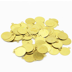 Copper Round Pendant Tags 12mm 0.2mm DIY Jewelry Findings Craft Base <b>Hardware</b> Stamping Accessory - Product Image 1