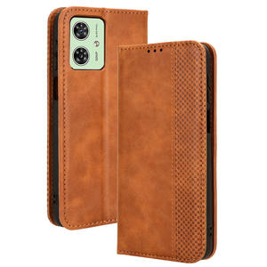 Étui en cuir portefeuille à boucle magnétique et motif rétro pour Moto G54 5G - Product Image 5