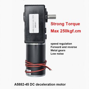 เกียร์ DC12V แรงบิด24โวลต์มอเตอร์โลหะเทอร์โบหนอนเกียร์ถอยหลังความเร็วต่ำ250kg .cm Self-Lock หนอนมอเตอร์เกียร์ DC - Product Image 2