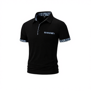 Camiseta de golf de poliéster/algodón de punto para hombre, de manga corta, con corte tridimensional, anti-bolitas, a la moda, para negocios, venta al por mayor - Product Image 4