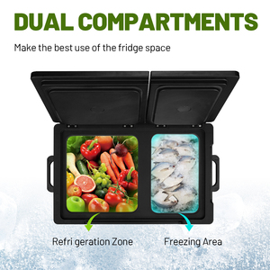 Alpicool CD35 Réfrigérateur de camping <span class=keywords><strong>12V</strong></span> double usage Compresseur de boîte isotherme Réfrigérateur de voiture à porte en verre à double zone Réfrigérateur de camping portable - Product Image 5