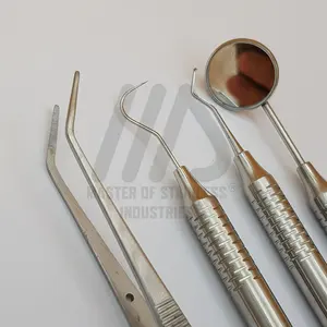 高品质牙科仪器304不锈钢空心手柄诊断仪器牙科设备牙齿基础检查套装