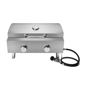 <span class=keywords><strong>Barbecue</strong></span> portable moderne de haute qualité <span class=keywords><strong>pour</strong></span> l'extérieur, en acier inoxydable, au <span class=keywords><strong>propane</strong></span>, avec thermomètres, double brûleur, allumage électronique, flamme - Product Image 2