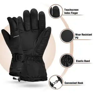 Winter Waterproof Antiskid Motorcycle Heated Gloves with Three-Speed Adjustable Touch Screen Novelty Gifts with Battery Box