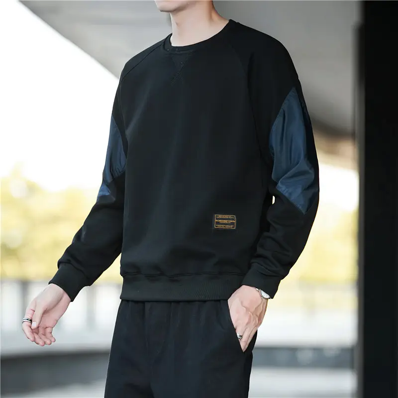 2022 Autumn And Winter New Men'S Fleece Sweater Gold Velvet Men'S Embroidered Bottoming Shirt Wholesale