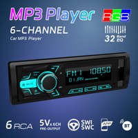 Radio para Auto 1DIN, Reproductor MP3, Bluetooth, Manos Libres, Control por Aplicación, Asistente de Voz, Pantalla TFT, RDS, FM, AM, USB, AUX
