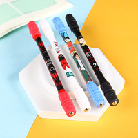 Stylo rotatif créatif et simple avec stylo gel noir de 0,5 mm, anti-stress, cadeau pour étudiant, stylo fidget spinner lumineux