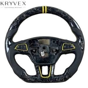 Volant sport Kryvex pour <span class=keywords><strong>Ford</strong></span> Mk3 15-18 - Fibre de carbone et cuir, ajustement personnalisé - Product Image 1