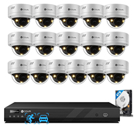 4COVR 16-Kanal NVR Kamerasystem 16 Stück 5MP PoE AI Vollfarbige Nachtsicht Zwei-Wege-Audio Geschäfts-AI-CCTV-Kamerasystem