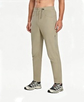 Pantalon de randonnée pour homme, infroissable, respirant, taille ajustable avec cordon de serrage, poche latérale zippée anti-rayures, coupe ajustée, pour activités de plein air
