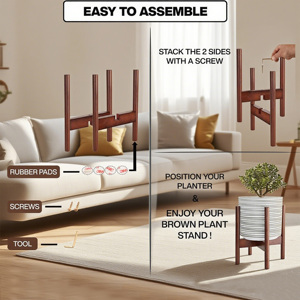 Soporte de esquina ajustable para plantas, soporte extensible para maceta de madera para el hogar, oficina, jardín, exterior, uso de plantas y suelo - Product Image 5