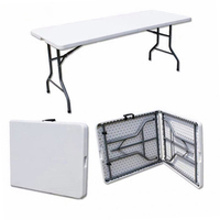 Haute qualité Offre Spéciale moderne réunion en plastique plier blanc rectangulaire 6ft table pliante extérieur 6ft vente en gros
