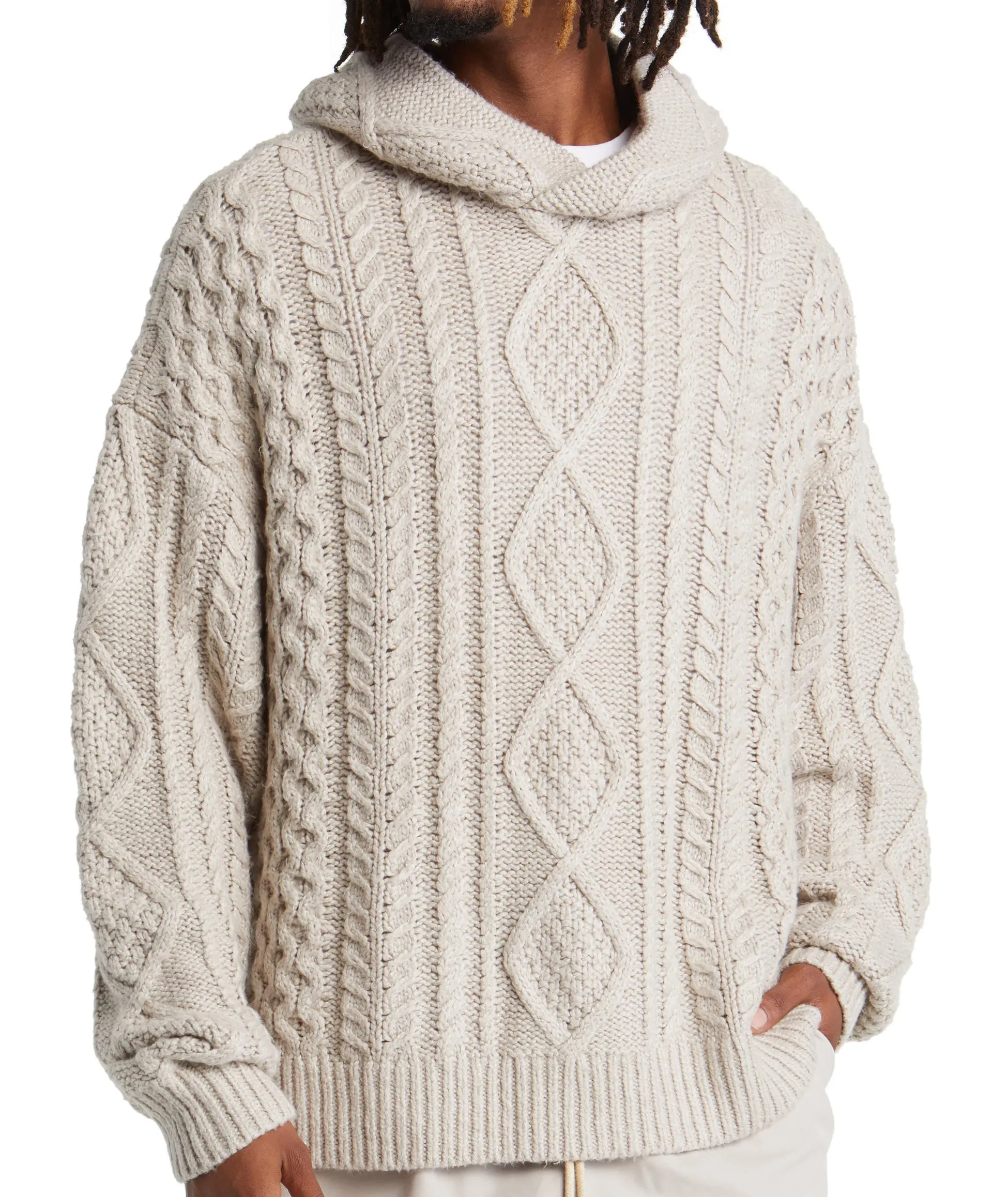 주문을 받아서 만들어진 겨울 가닥 꽃 긴 소매 니트 스웨터 남자의 면 니트 까마귀 표준 크루 넥 풀오버 100% 면