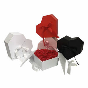 Kalp şeklinde çift kapı çerçevesi, iki çiçek kutusu, ebedi sabun çiçek kutusu, hediye kutusu - Product Image 1