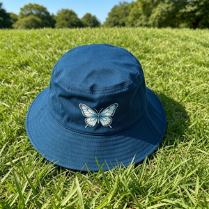 Sombrero tipo pescador con bordado de mariposas, sombrero para el sol ligero y transpirable, gorra informal ajustable para senderismo al aire libre, viajes a la playa - Product Image 5