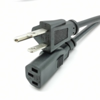 Câble d'alimentation CA avec verrouillage, norme américaine, prise à 3 broches Nema 5-15P vers IEC 320 C13, câble 16AWG