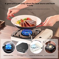 Poêle à steak en acier inoxydable, best-seller, épaisse, antiadhésive, 24/26/28 cm, compatible gaz et induction, pour la restauration