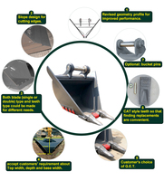 Godet trapézoïdal RSBM Hitachi ZX225 pour excavatrice – Accessoire de godet trapézoïdal pour travaux de drainage