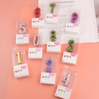 Nouvelles Bougies d'Anniversaire en Cire de Paraffine Faite à la Main, Couleur Métallique, Chiffres, pour Fêtes, Mariages et Célébrations