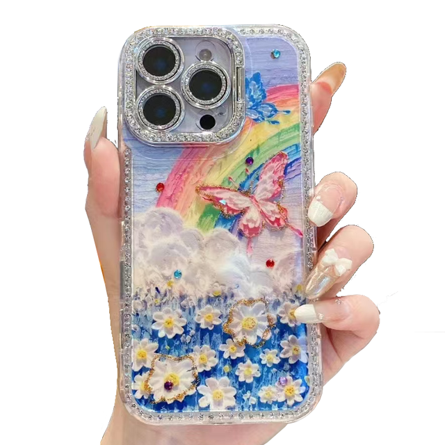 New Luxury Women Girls Bling Sparkly Diamond Painting Cover for iPhone 6 7 8 11 12 13 14 15 16 Xr X Xs Plus Pro Phone Case