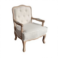 Fauteuil en bois léger de style américain et français, vintage, pour balcon, salon, petit appartement
