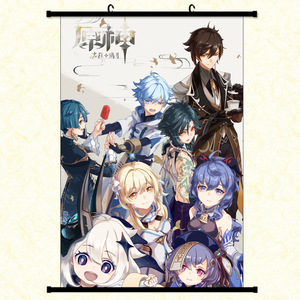 60*90cm 40*60cm 34 modèles japon bonne qualité <span class=keywords><strong>Genshin</strong></span> <span class=keywords><strong>Impact</strong></span> peintures suspendus tissu affiche mur défilement affiche - Product Image 5