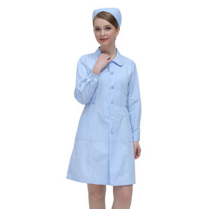 Bata de laboratorio de enfermería Tela tejida ecológica Conjuntos elásticos de alta calidad Manga médica unisex Diseño de cuello en V Hospital Enfermera Doctor - Product Image 3