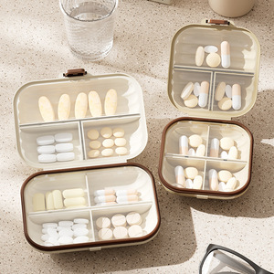 <b>Mini</b> Pillbox Portable Sealed Medicine <b>Storage</b> <b>Box</b> With Partitions Weekly Travel Friendly Pill Dispenser - Product Image 2