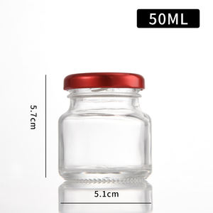 Frascos de vidrio pequeños de 50ml y 75ml con tapas rojas, contenedores de almacenamiento de alimentos para mermelada, miel, especias, postres, fideos de Chocolate, alimentos enlatados - Product Image 3