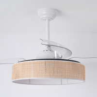 Y103 à faible bruit 42 pouces vigne ventilateur de plafond lumière maison salon Led Invisible ventilateur de plafond lumière chambre rétractable Led ventilateur lumière