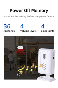 PIR chuyển động Chào mừng bạn báo động 5 chế độ LED nhắc nhở ánh sáng đầy màu sắc thiết kế ngôn ngữ tùy chọn không dây chuông cửa âm thanh Doorphone - Product Image 5