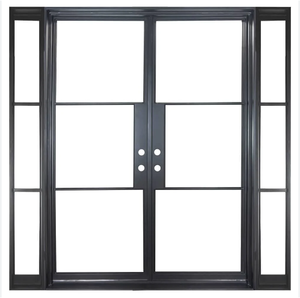 両開きアイアン玄関ドア 住宅用フレンチスタイル ロートアイアン製 外装ドア - Product Image 6