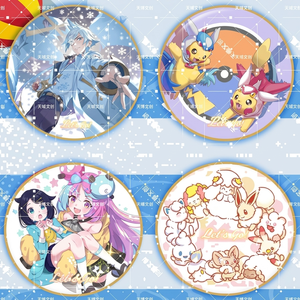 Anime Pokemond Pin Badge Pikachu Glitter Button Pins Cute Holographic Brooch Collectible Ita Bag Accessories Wholesale - Product Image 3