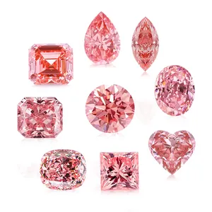 Starsgem rosa cor laboratório diamante coração almofada asscher corte fantasia forma laboratório diamante