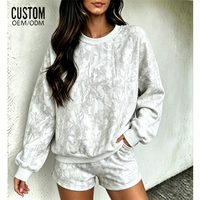 Ensemble de survêtement décontracté brodé pour femme, personnalisé, grande taille, en molleton de haute qualité, imprimé camouflage, avec short, du fabricant