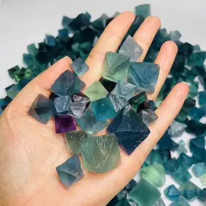 Wholesale Natural Crystals Healing Stone Blue Fluorite Raw Crystal Octahedron For Sale