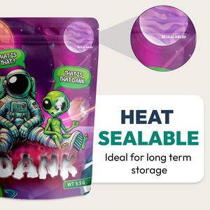 Sacchetto con chiusura a zip a prova di bambino, personalizzato con stampa, antiodore, con chiusura a zip CR, per alimenti, caramelle, gommose, Exit 3.5g, in mylar. - Product Image 3