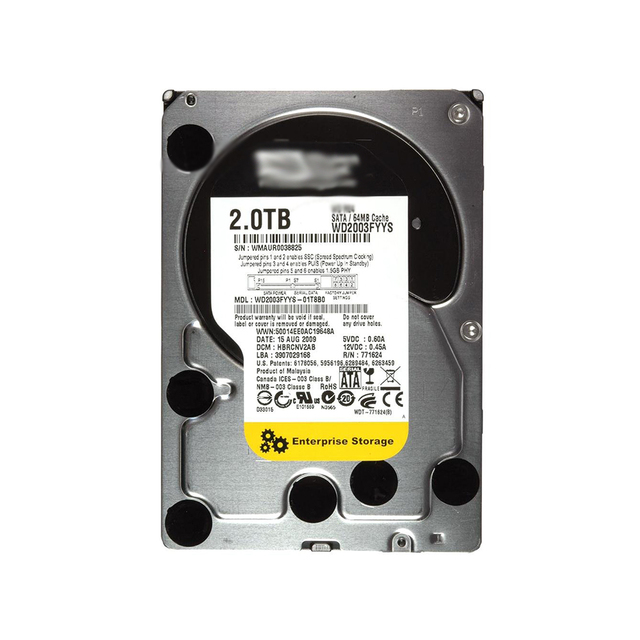 WD2003FYYS 2TB 7200RPM 3.5 Inch SATA HDD WD2003FYYS Desktop Internal Hard Drive 3Gb/s 64MB Cache Wholesale Supplier