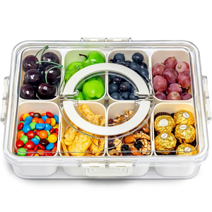 Conteneur de stockage alimentaire en plastique multifonctionnel à 4-8 compartiments, couvercle hermétique, passe au lave-vaisselle, durable, portable, pour une utilisation en cuisine - Product Image 1