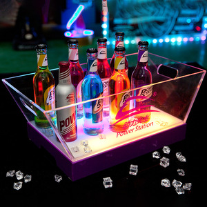 Nhà sản xuất tùy chỉnh 12L vuông Acrylic LED chiếu sáng xô đá cho Đảng KTV Bar rượu vang Set Cocktail & rượu vang tiếp nhận - Product Image 3