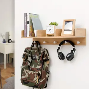 Floating Shelves Wall Wood Natural Solid Fashion Decorative Style Storage Living Packing Room
