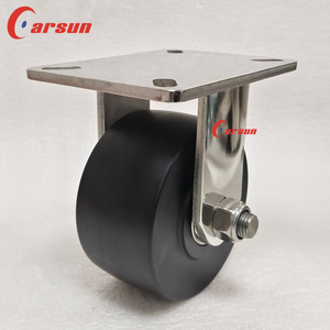 Ultra-Schwerlast Edelstahl Industrierollen 6 Zoll Nylon-Gussräder Starre Lenkrollen Feste Rollen - Product Image 3